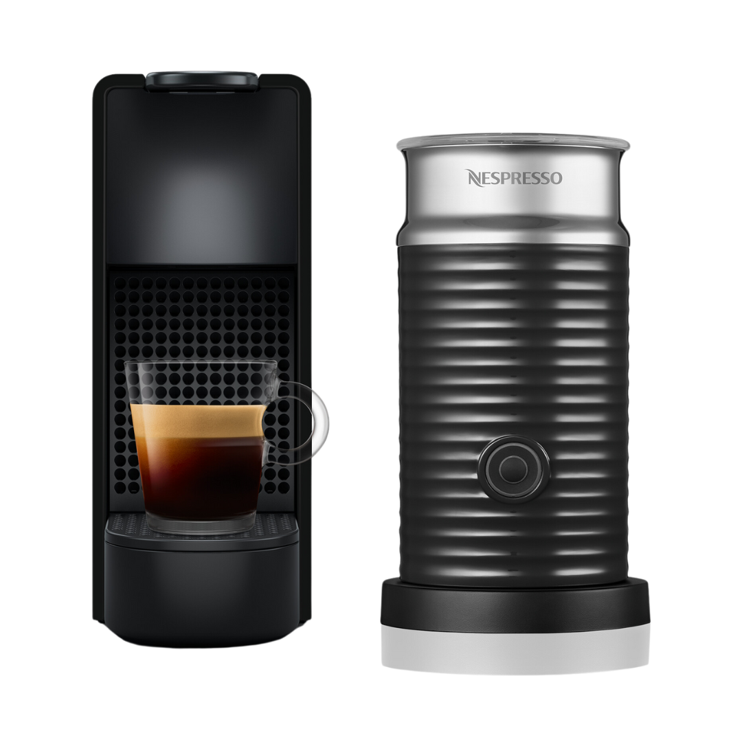 Nespresso Essenza Mini Coffee Machine &  Aeroccino, Black