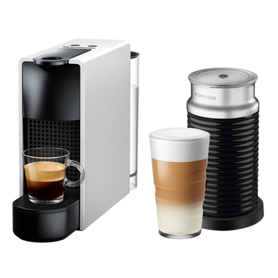 Nespresso Essenza Mini Coffee Machine & Aeroccino, White