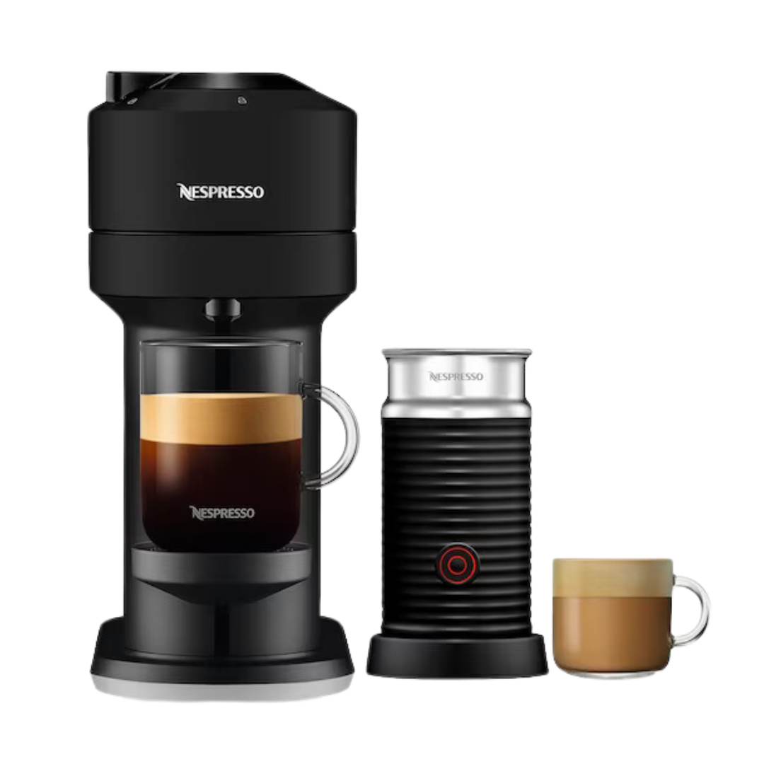 Nespresso Vertuo Next Coffee Machine & Aeroccino, Matte Black