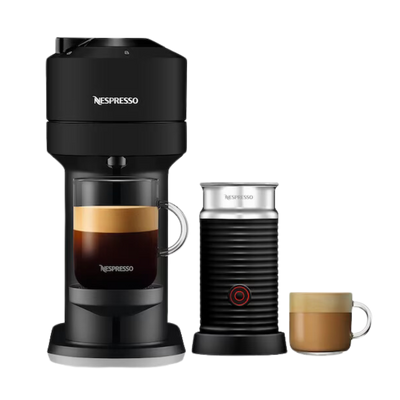 Nespresso Vertuo Next Coffee Machine & Aeroccino, Matte Black