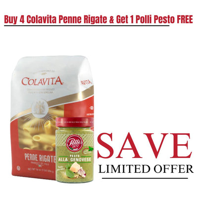 BUY Colavita 4x Penne Rigate 500G & GET FREE Polli Green Pesto