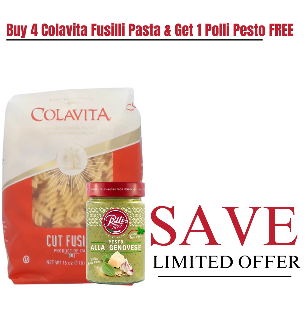 BUY Colavita 4x Fusilli 500G & GET FREE Polli Green Pesto