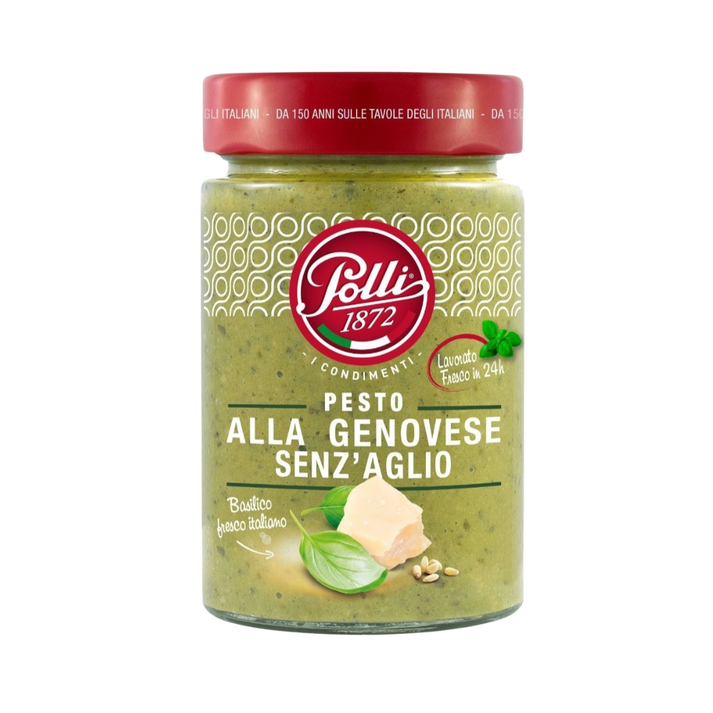 Polli | Basil Green Pesto without Garlic 190G – Italian Deli Online